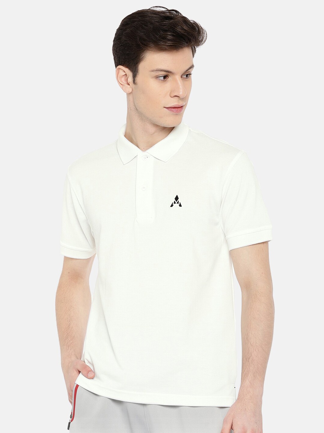 

ACTIMAXX Men White Polo Collar T-shirt