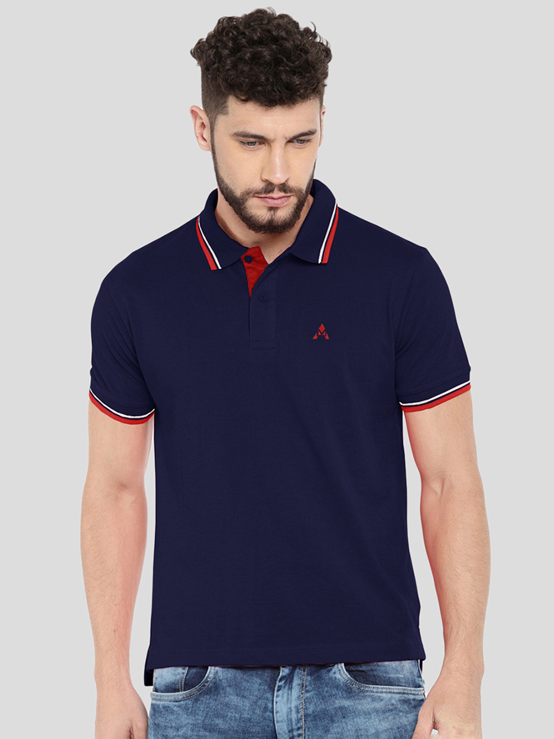 

ACTIMAXX Men Navy Blue Polo Collar T-shirt