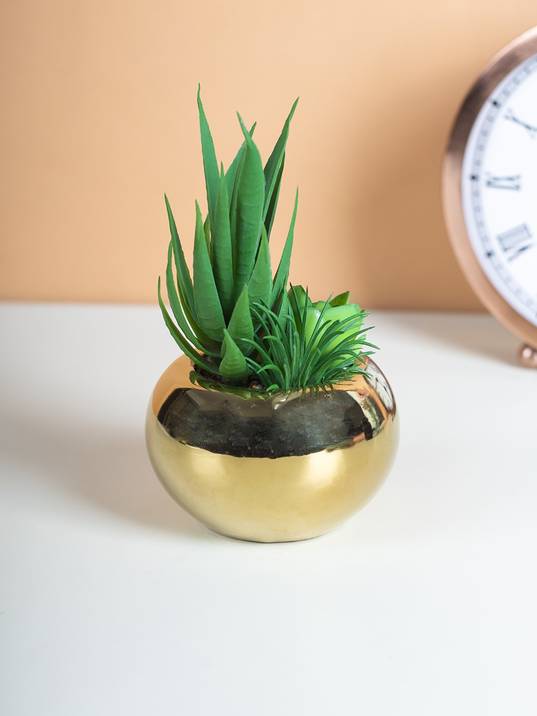 

MARKET99 Golden Artificial Plant With Pot, Gold
