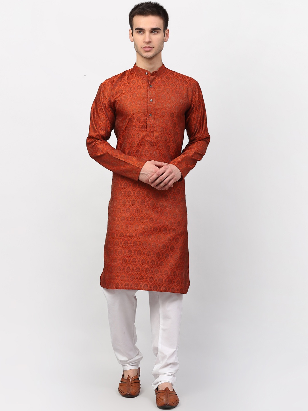 

Jompers Men Orange Kurta with Churidar