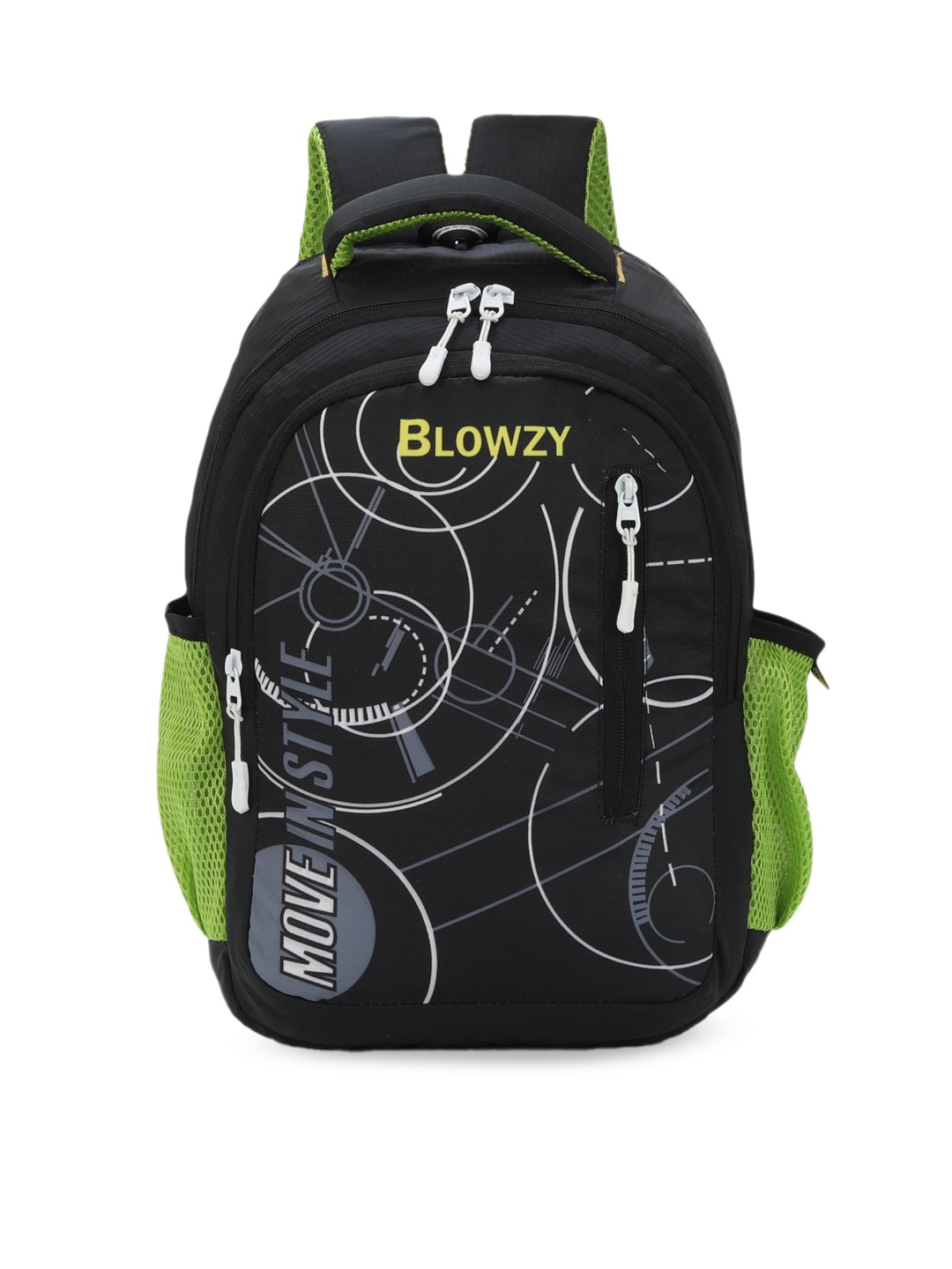 

Blowzy Bags Unisex Kids Black & Green Graphic Backpack