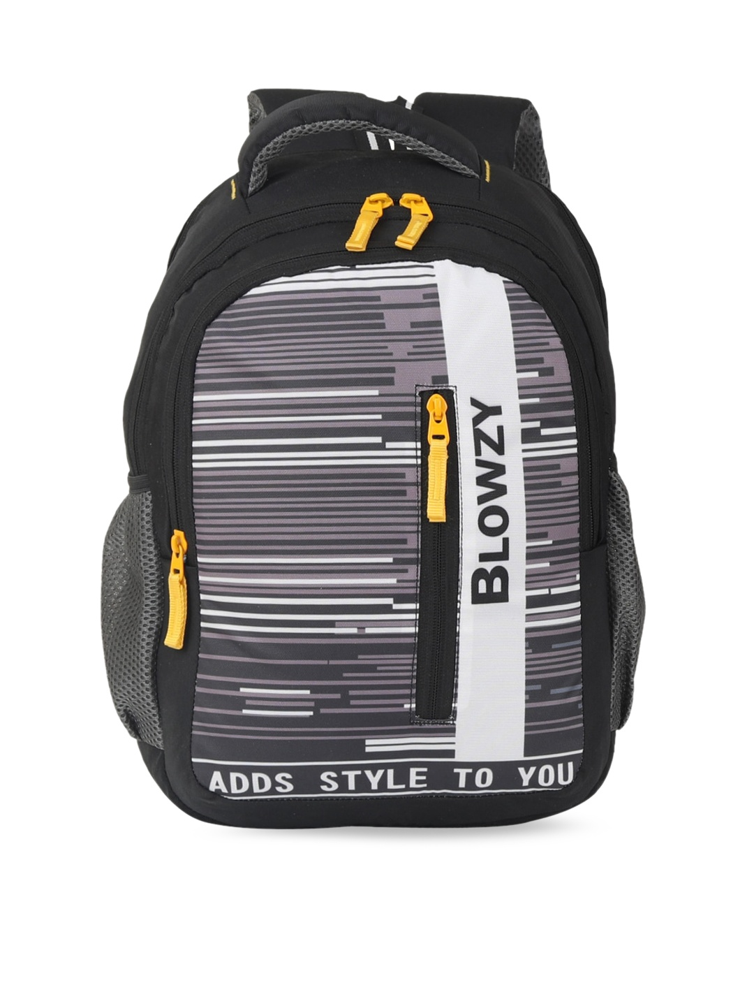 

Blowzy Bags Unisex Kids Black & Grey Geometric Backpack