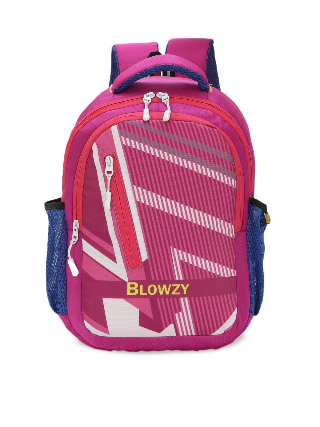 

Blowzy Bags Unisex Kids Pink & White Geometric Backpack
