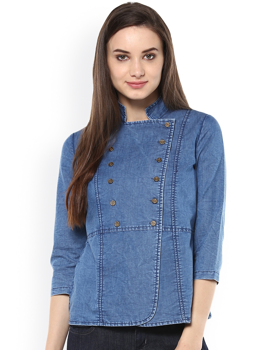 

StyleStone Blue Denim Shirt Style Top