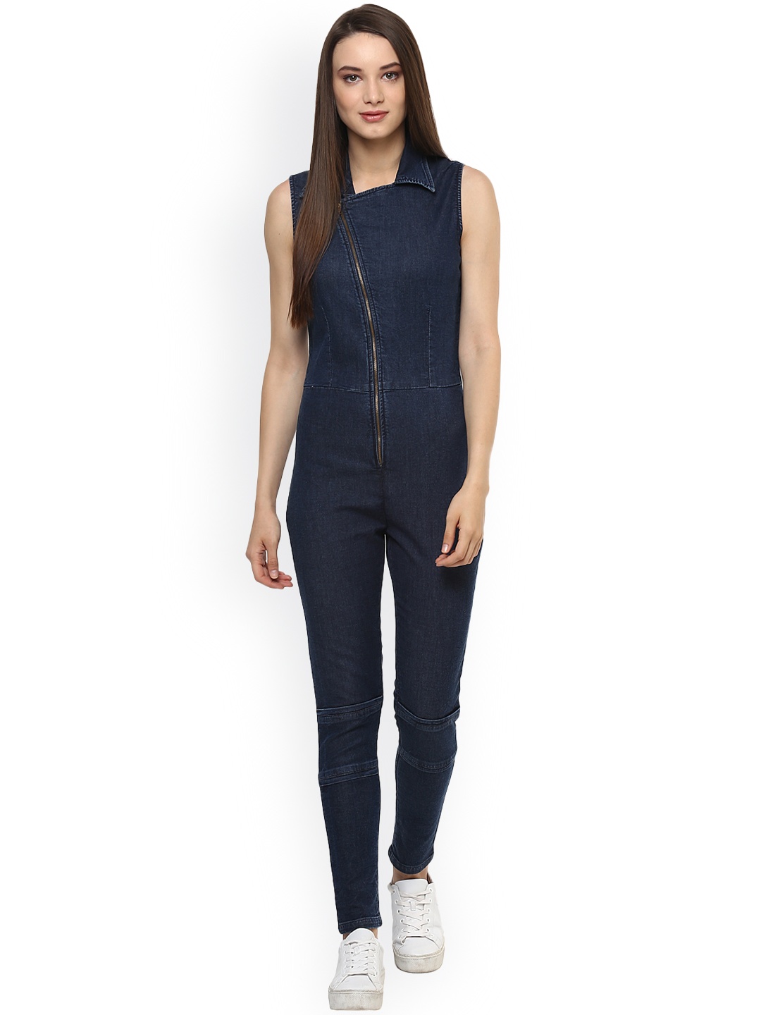 

StyleStone Women Navy Denim Jumpsuit, Blue
