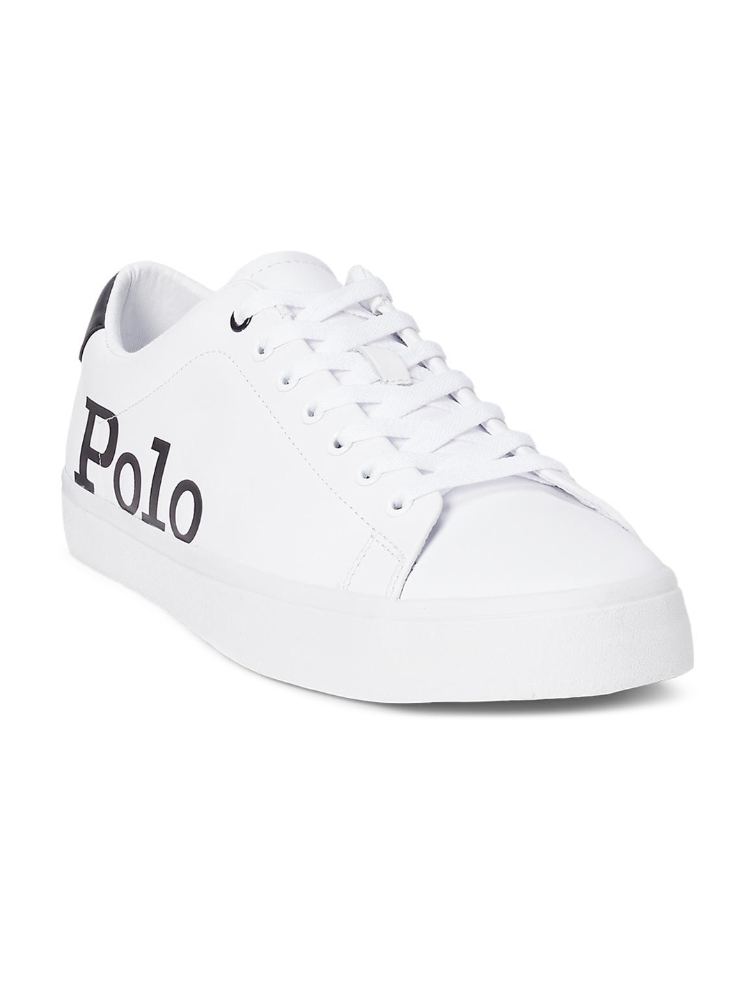 

Polo Ralph Lauren Men White Printed Leather Sneakers