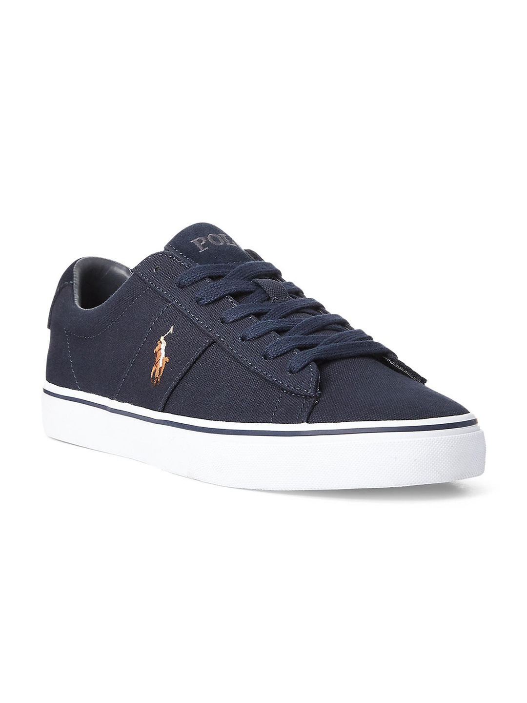 

Polo Ralph Lauren Men Textured Leather Sneakers, Navy blue
