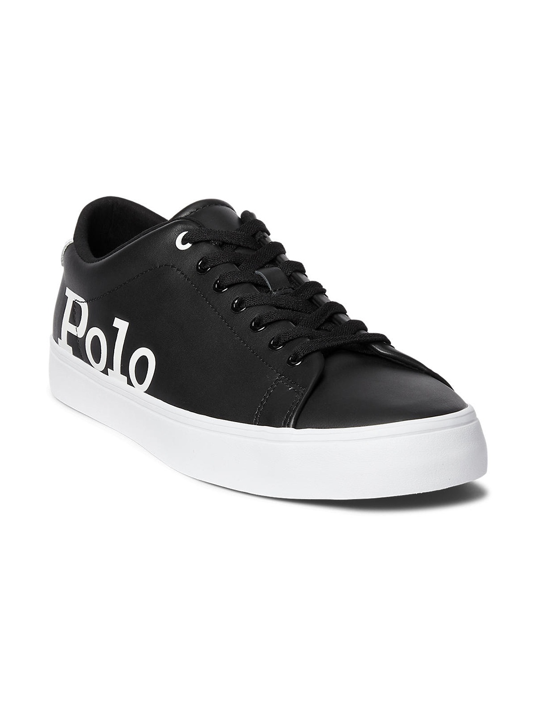 

Polo Ralph Lauren Men Black Printed Leather Sneakers