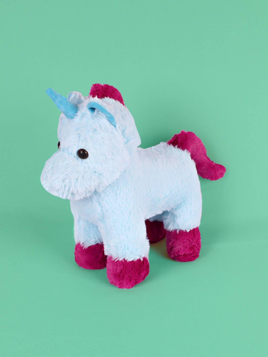 DukieKooky Kids Turquoise Blue & White Pony Unicorn Soft Toy