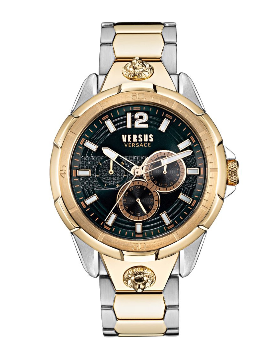 

Versus Men Blue Brass Dial & Gold Toned Stainless Steel Analogue Watch