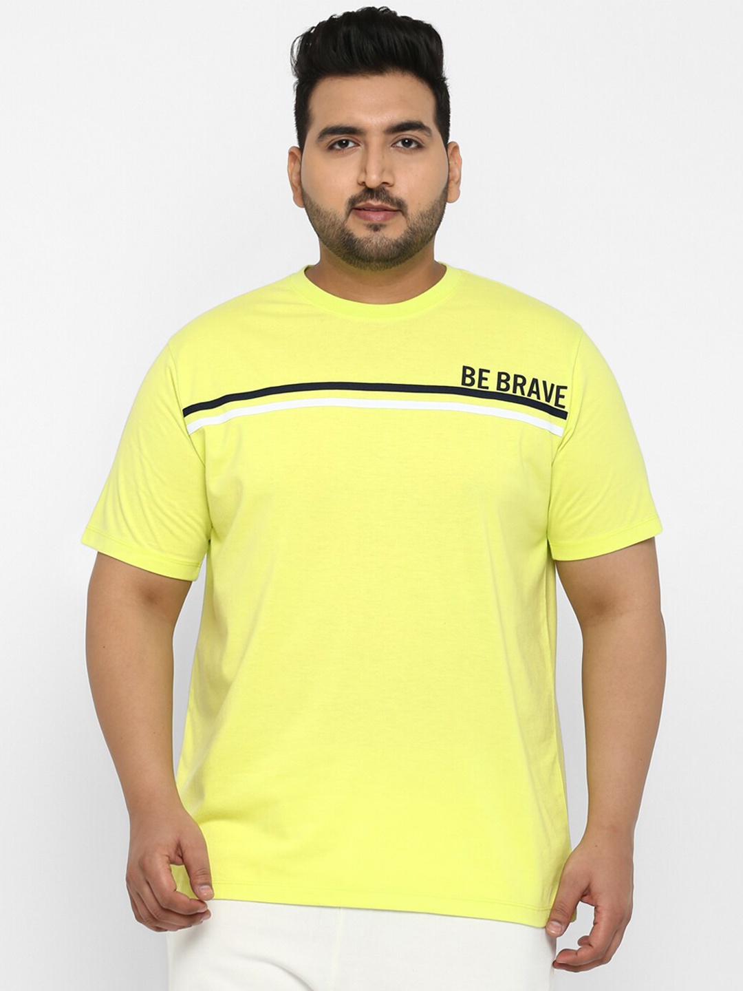 

Yuuki Men Lime Green Typography T-shirt