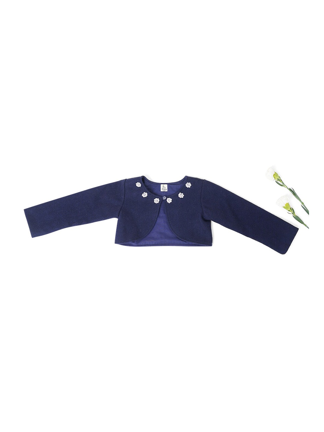 

A Little Fable Girls Navy Blue Embellished Shrug