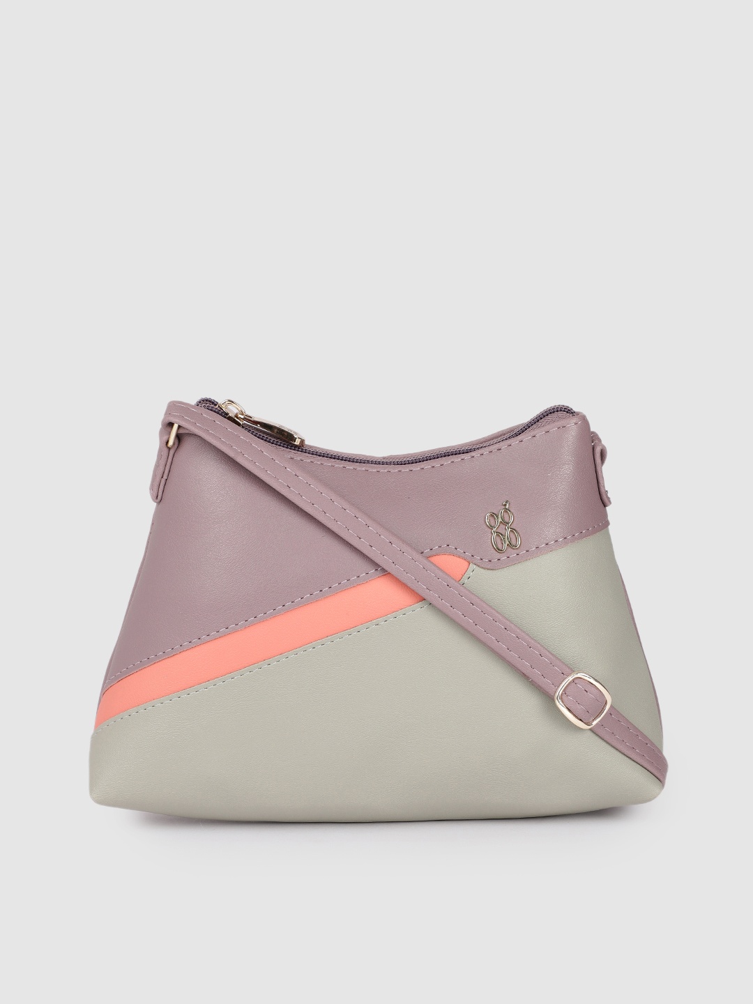 

Baggit Pink & Light Green Colourblocked Sling Bag