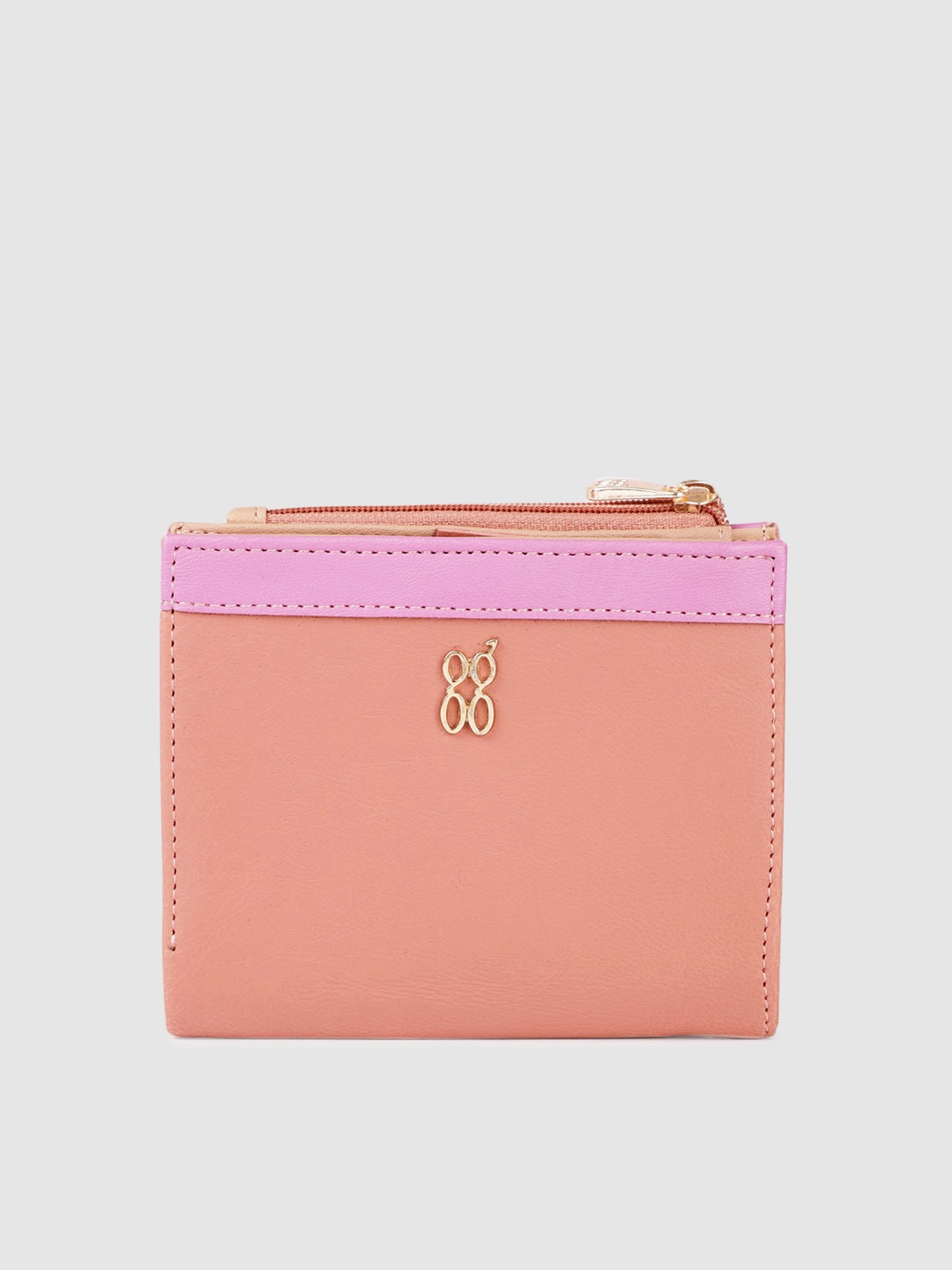 

Baggit Women Nude Pink Striped Two Fold Wallet