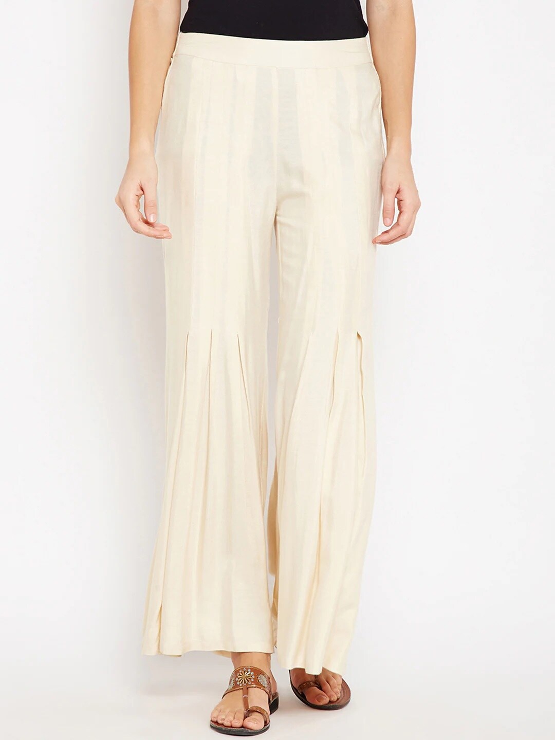 

Be Indi Women Off White Ethnic Wide Leg Palazzo