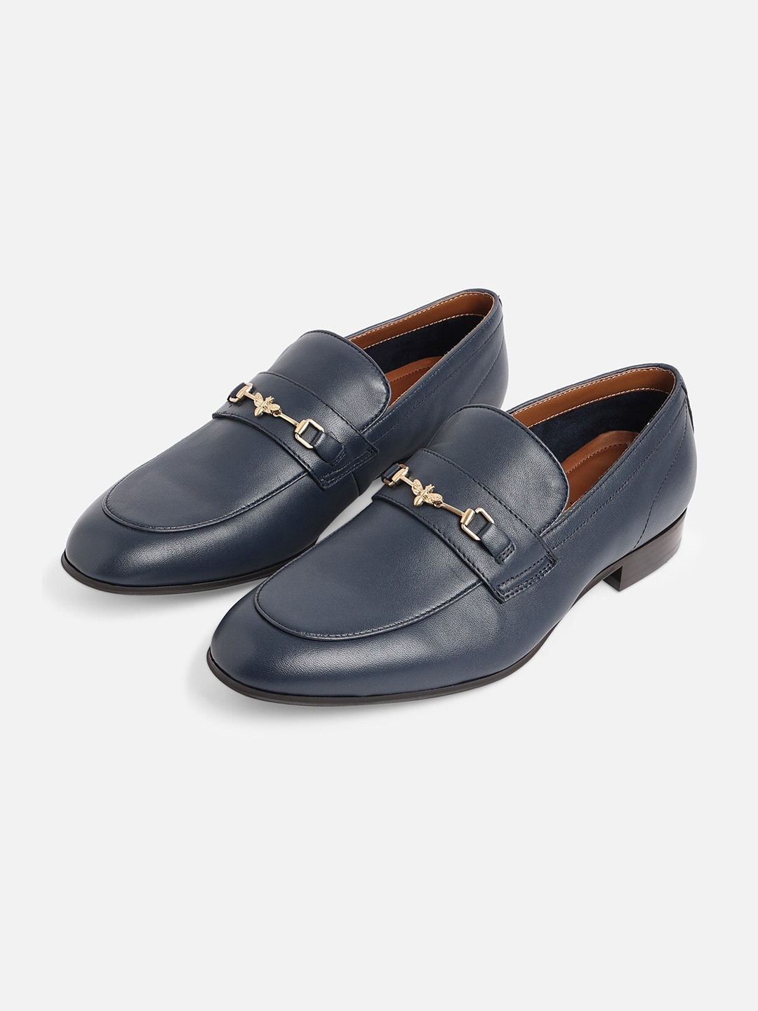 

ALDO Men Navy Blue Leather Loafers
