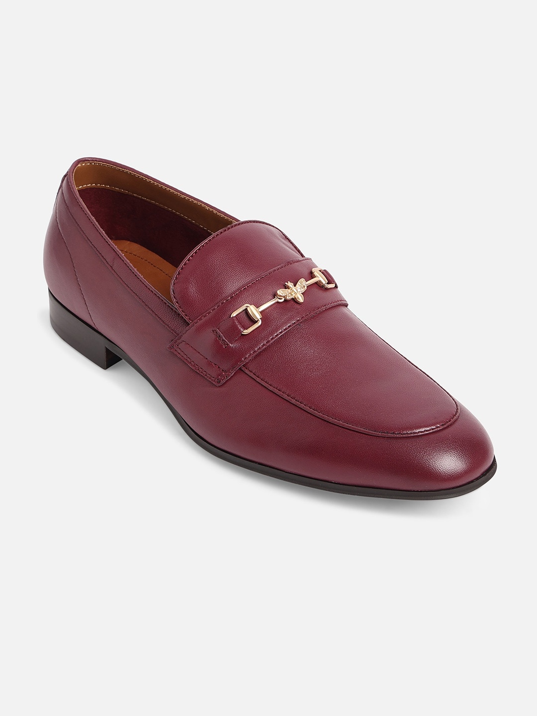 

ALDO Men Maroon Leather Loafers