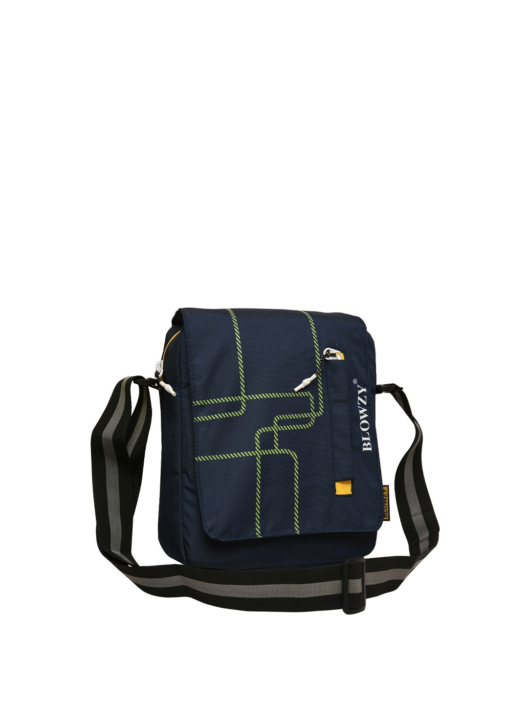 

Blowzy Bags Unisex Navy Blue & Green Messenger Bag