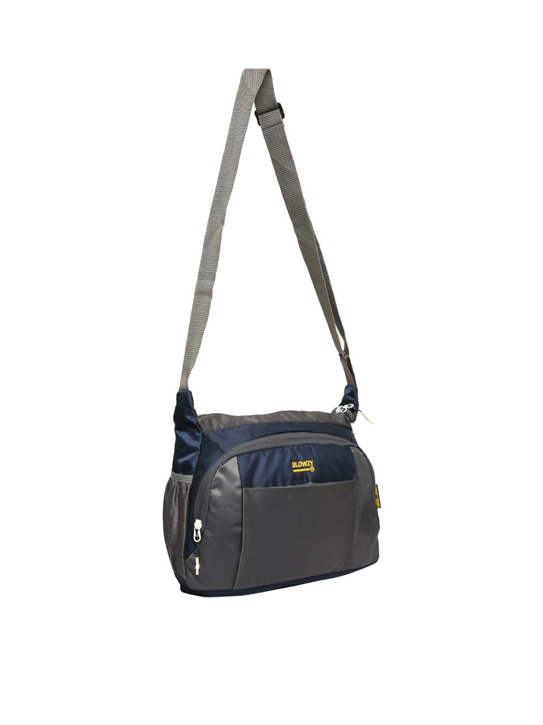 

Blowzy Bags Unisex Grey & Blue Messenger Bag