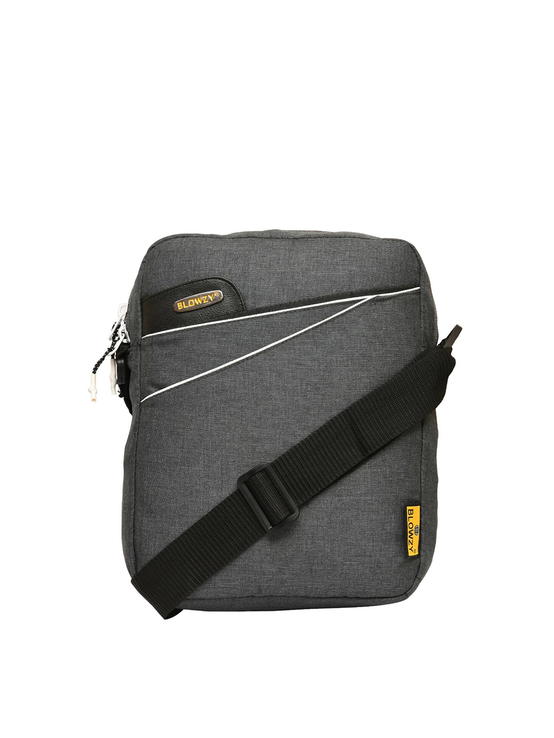 

Blowzy Bags Unisex Grey & Yellow Messenger Bag