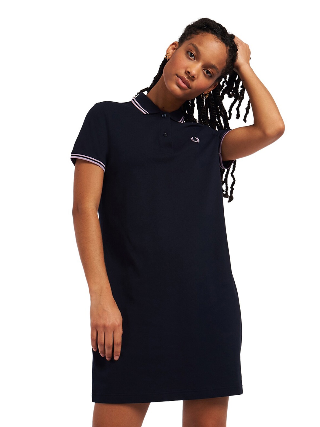 

Fred Perry Navy Blue Solid T-shirt Dress