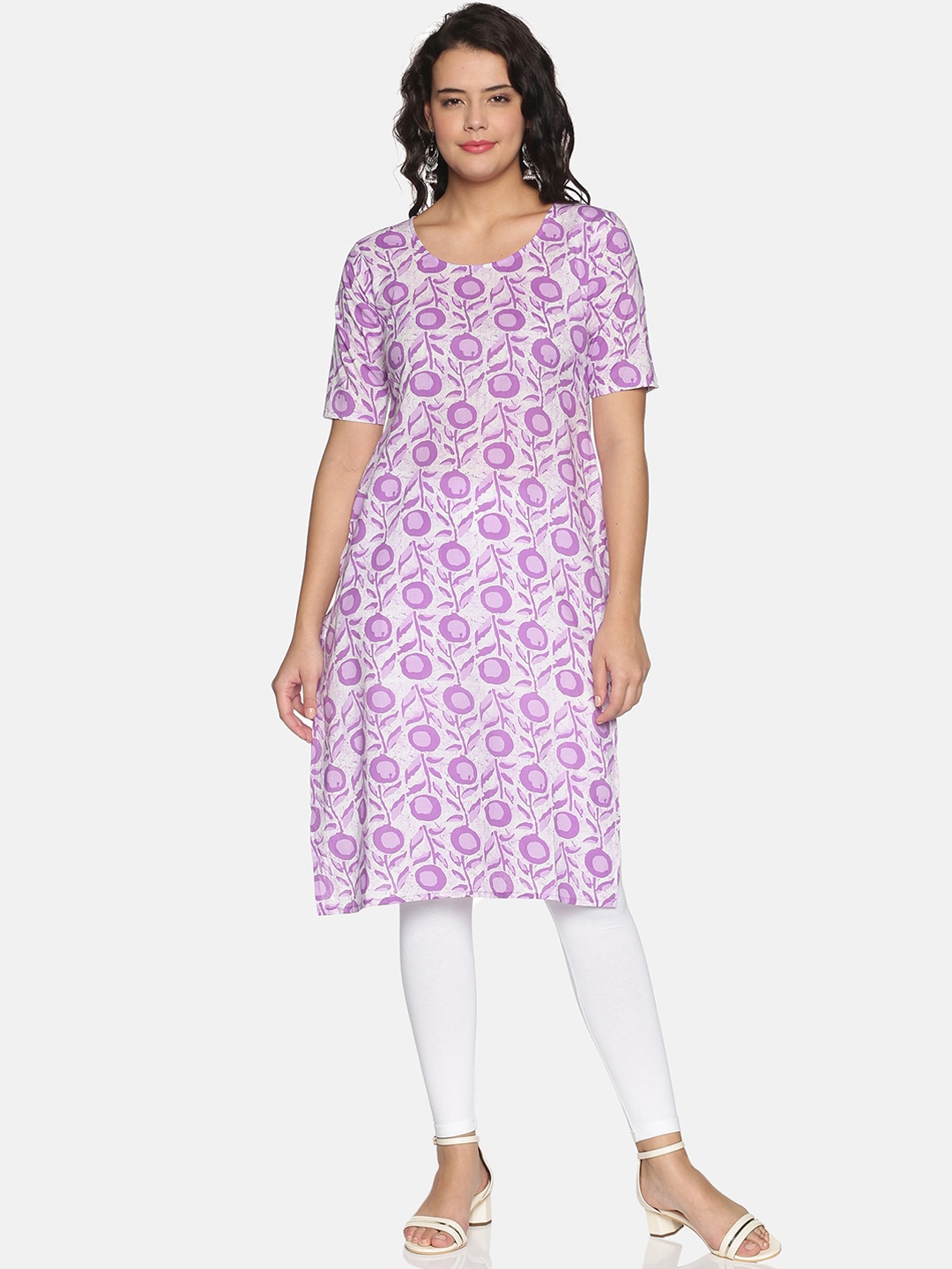 

DIVINATION Women Purple Floral Printed Kurta