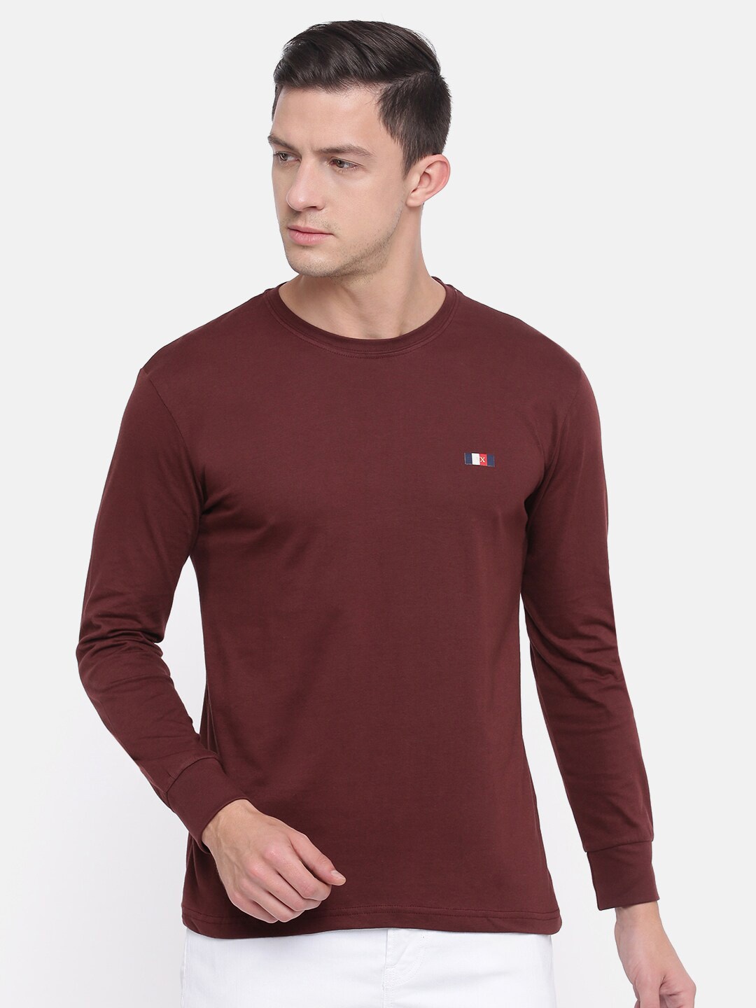 

ACTIMAXX Men Maroon Cotton T-shirt
