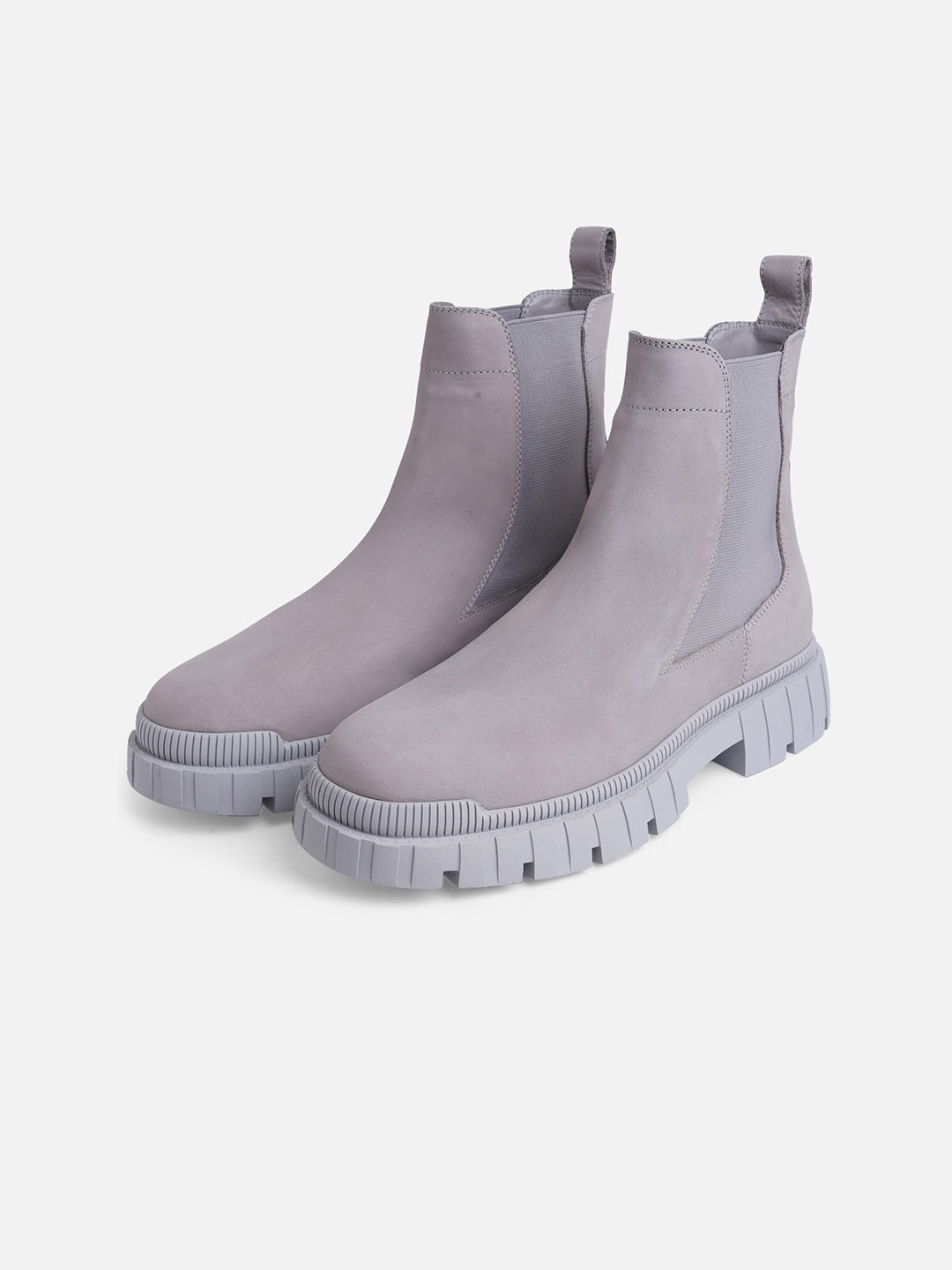 

ALDO Men Grey Solid Casual Chelsea Boots