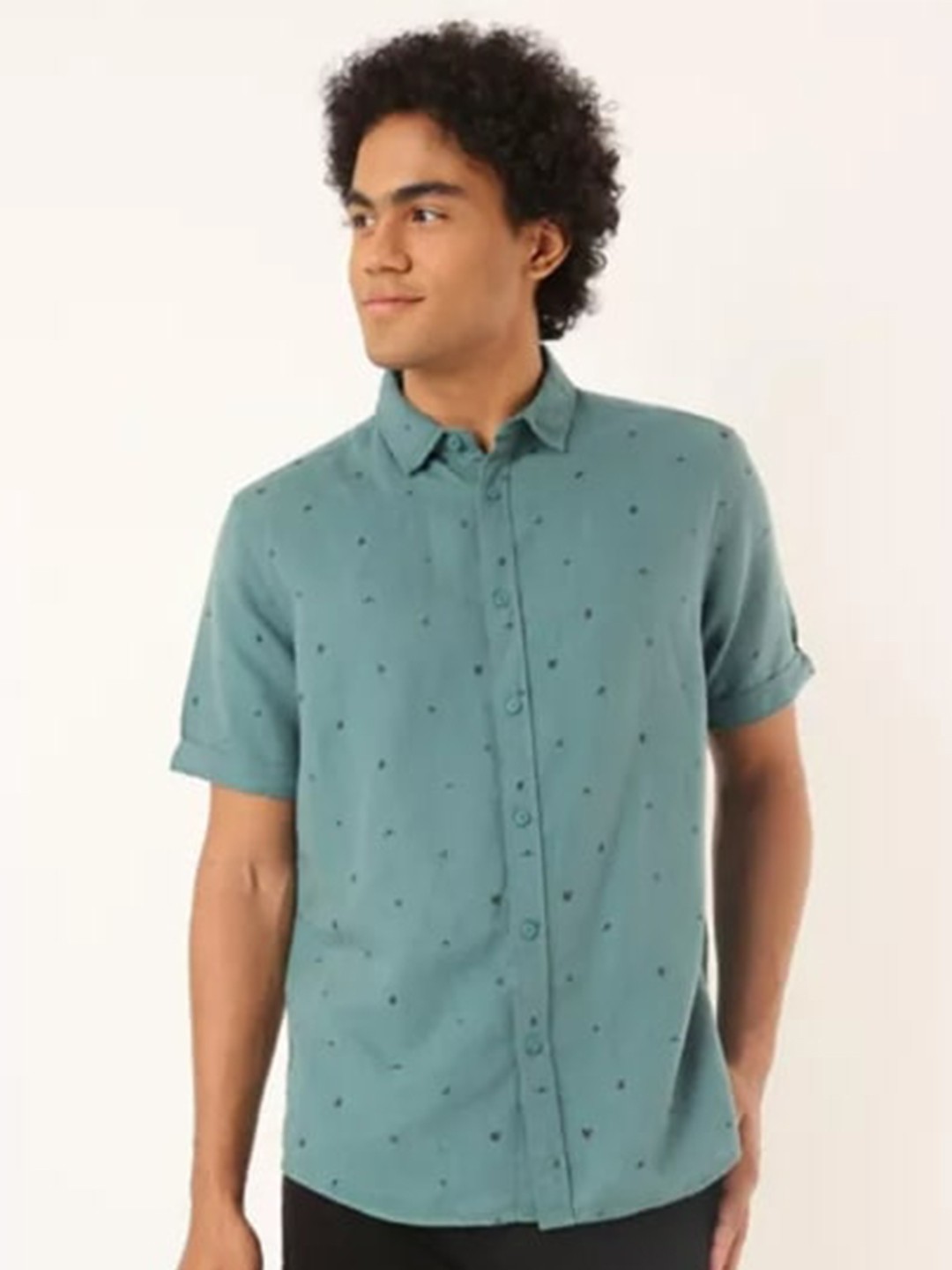 

Marks & Spencer Men Green Casual Shirt