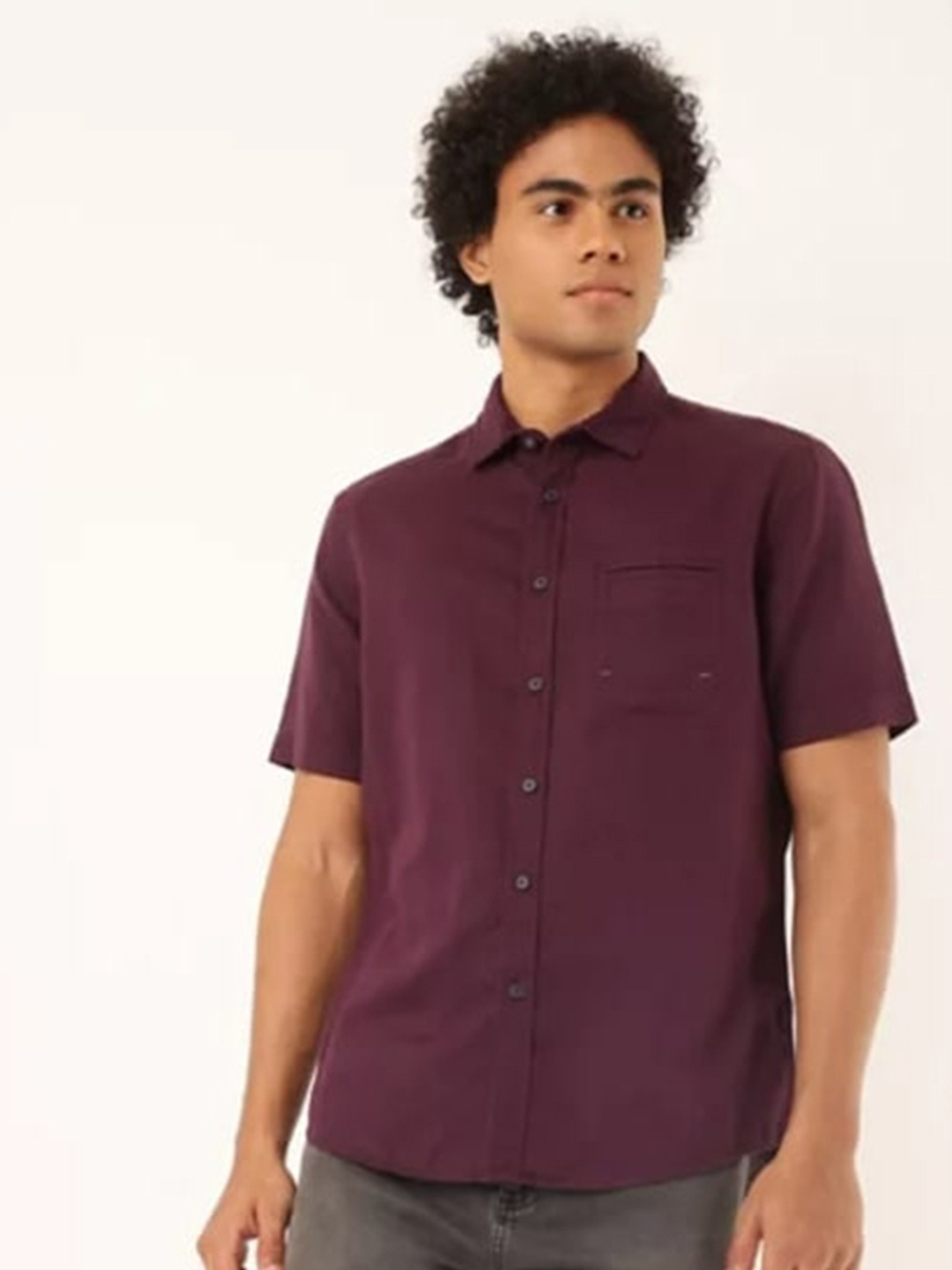 

Marks & Spencer Men Purple Solid Casual Shirt