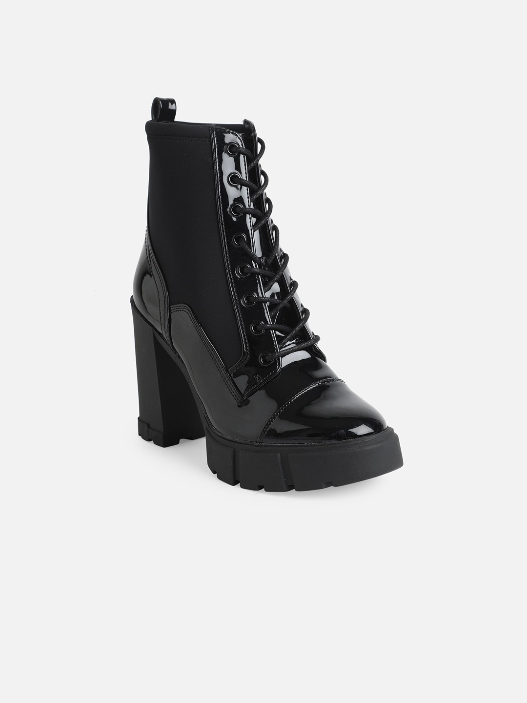 

ALDO Women Black Solid Leather Heeled Boots