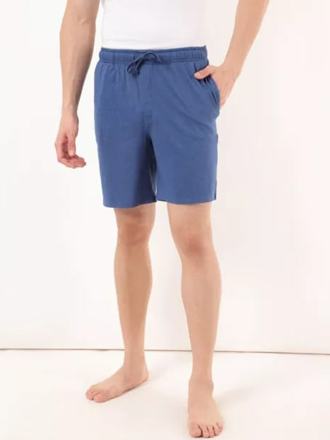 

Marks & Spencer Men Blue Cotton High-Rise Shorts