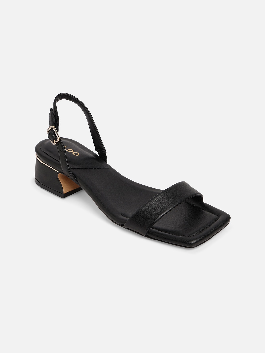 

ALDO Black Block Heels with Buckles