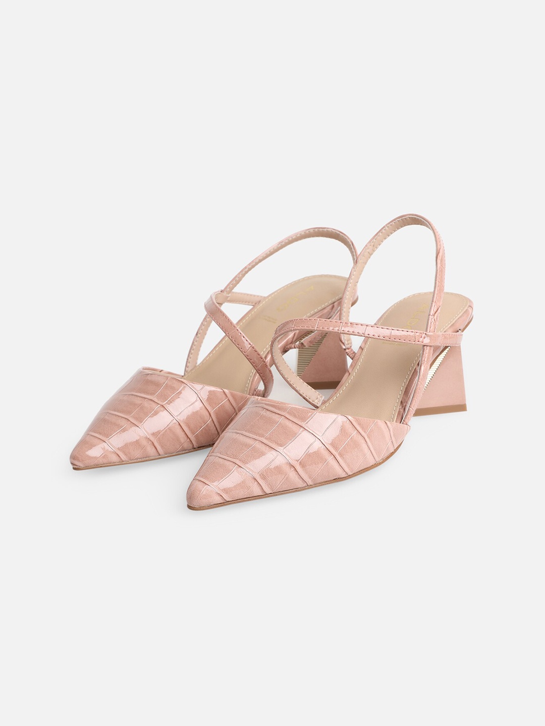 

ALDO Women Pink Printed Block Heels Mules, Multi