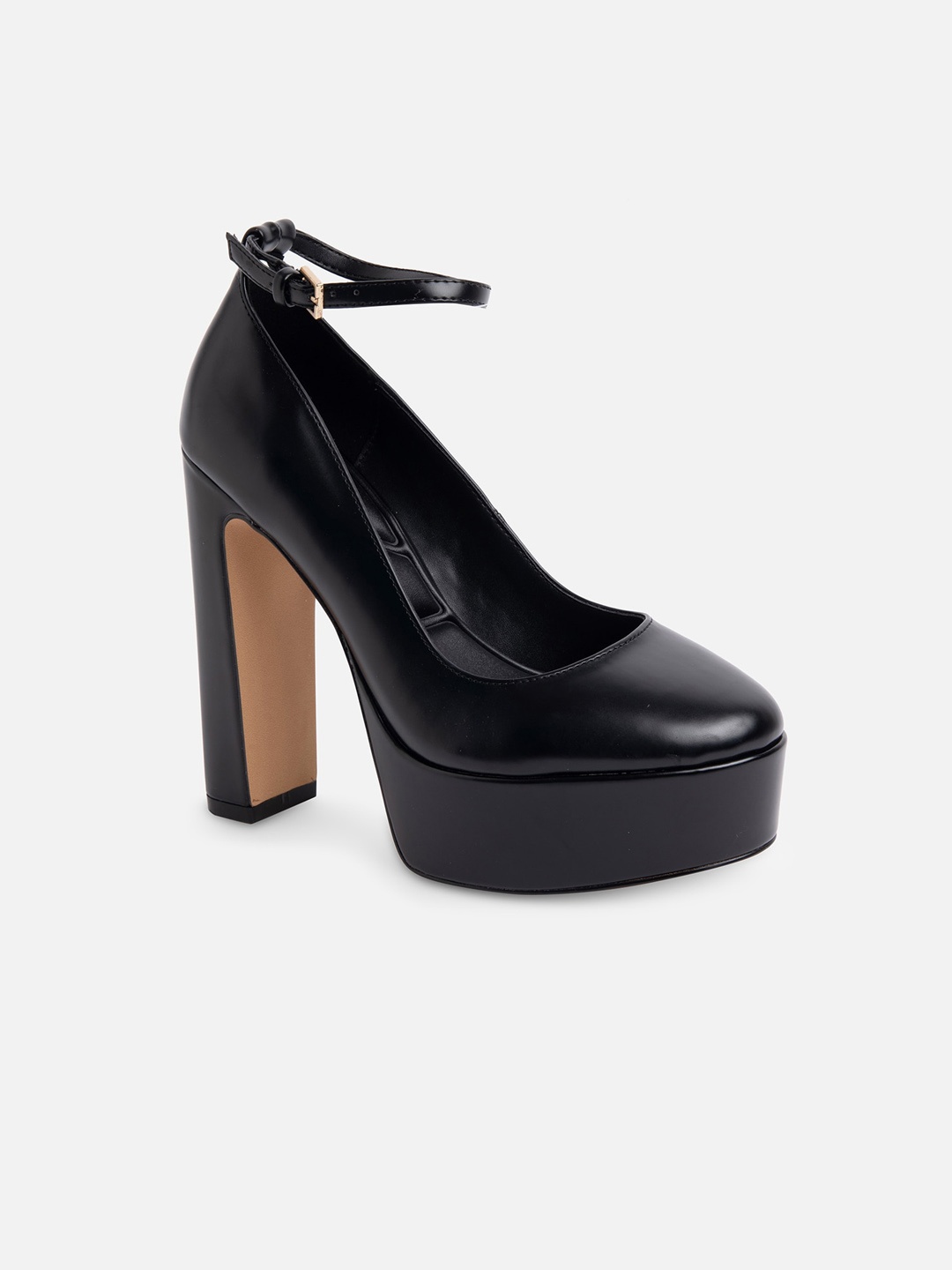 

ALDO Black Block Pump Heels with Buckles