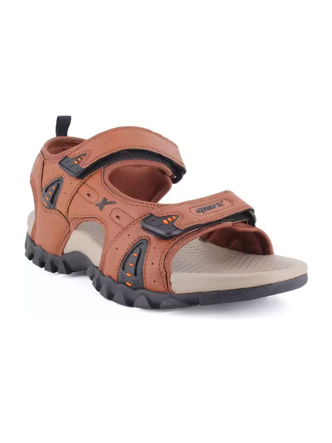 

Sparx Men Tan Colored Patterned Sports Sandals