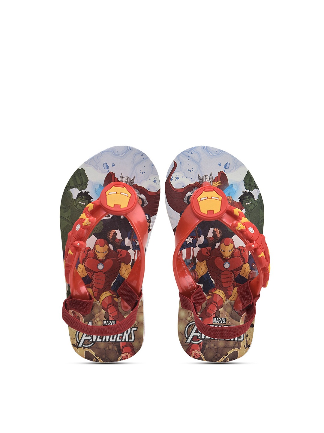 

toothless Boys Red & Yellow Printed Rubber Thong Flip-Flops