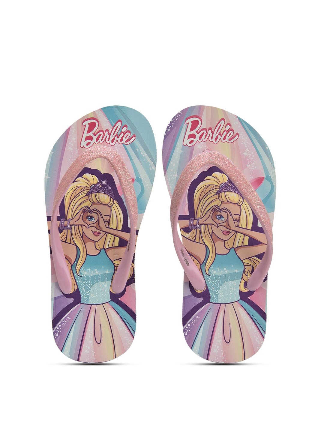 

Toothless Girls Pink & Blue Printed Rubber Thong Flip-Flops
