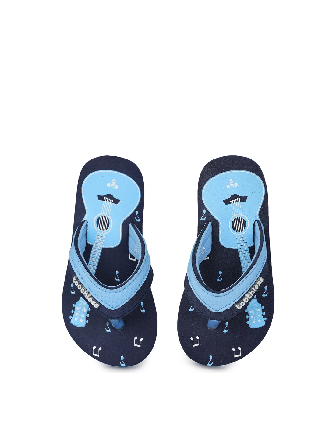 

toothless Girls Blue & White Printed Rubber Thong Flip-Flops