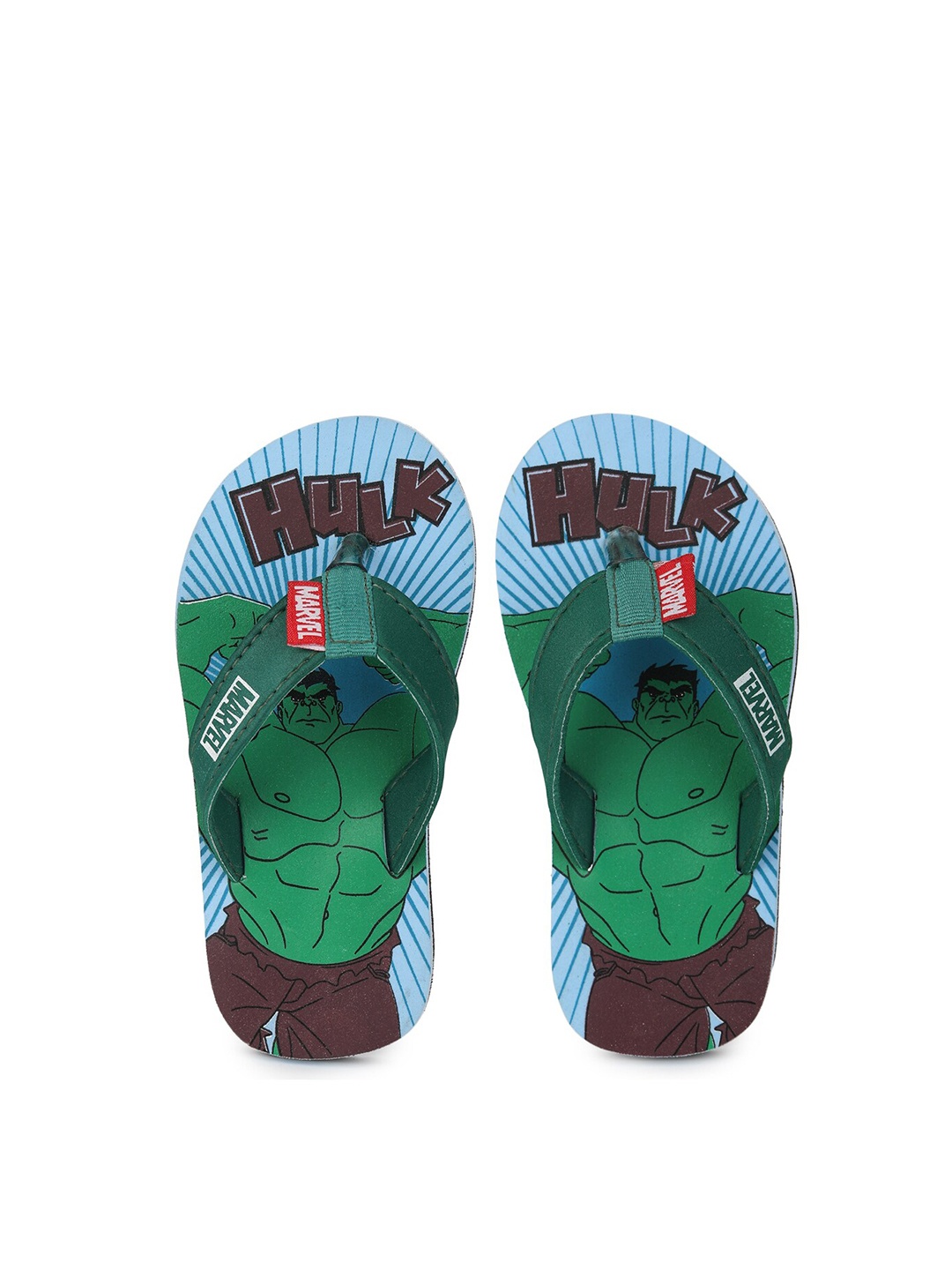 

toothless Boys Green Blue Marvel Avengers Printed Rubber Thong Flip-Flops