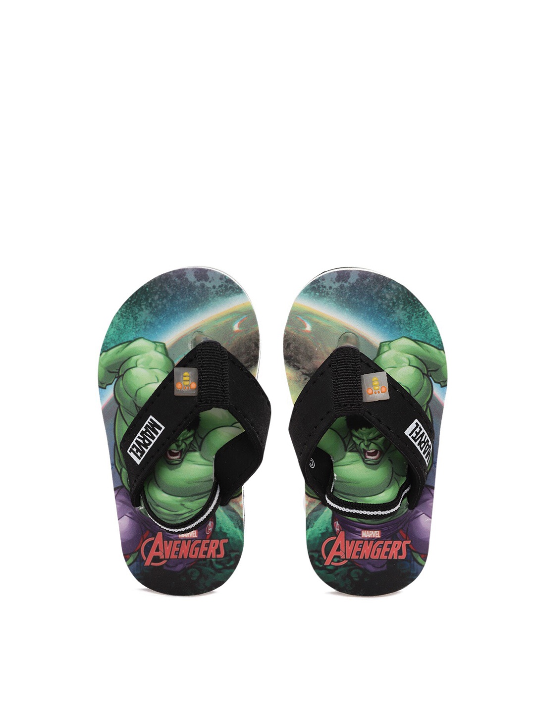 

toothless Boys Green White Marvel Avengers Printed Rubber Thong Flip-Flops