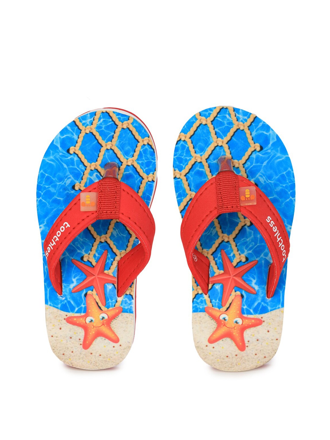 

toothless Boys Blue & Red Printed Rubber Thong Flip-Flops