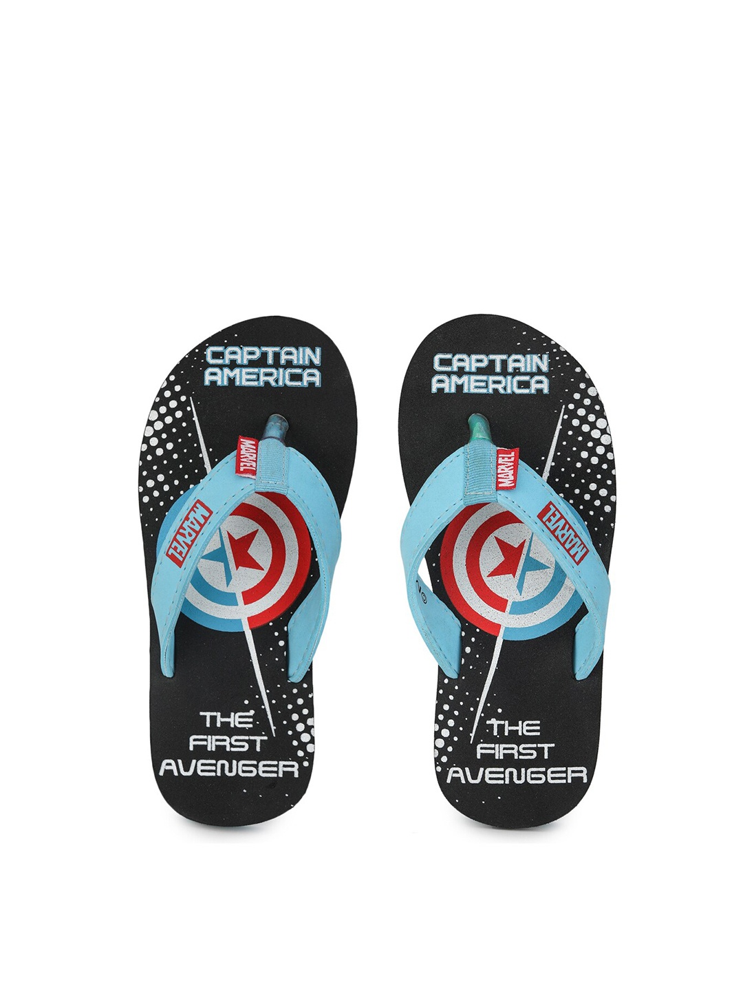 

toothless Boys Black & Blue Marvel Avengers Printed Rubber Thong Flip-Flops