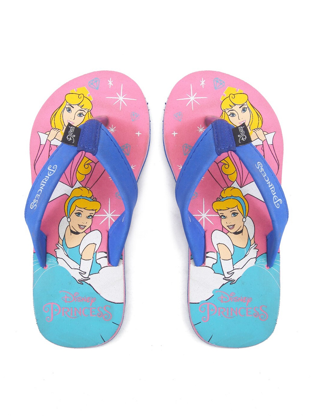 

toothless Girls Pink Blue Printed Disney Princess Rubber Thong Flip-Flops