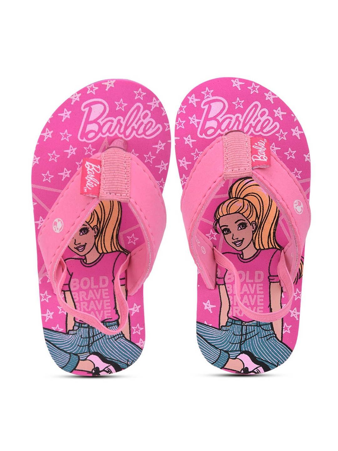 

toothless Girls Pink & Blue Printed Rubber Thong Flip-Flops