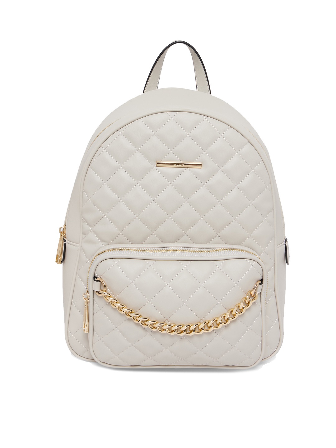 

ALDO Women Off White Quilted Backpack