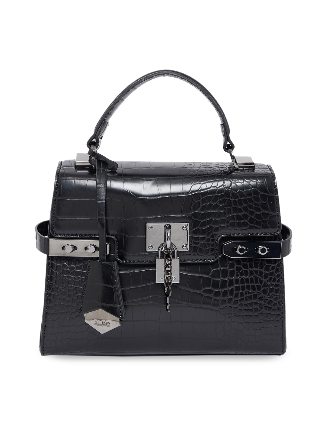 

ALDO Black PU Structured Satchel Bag