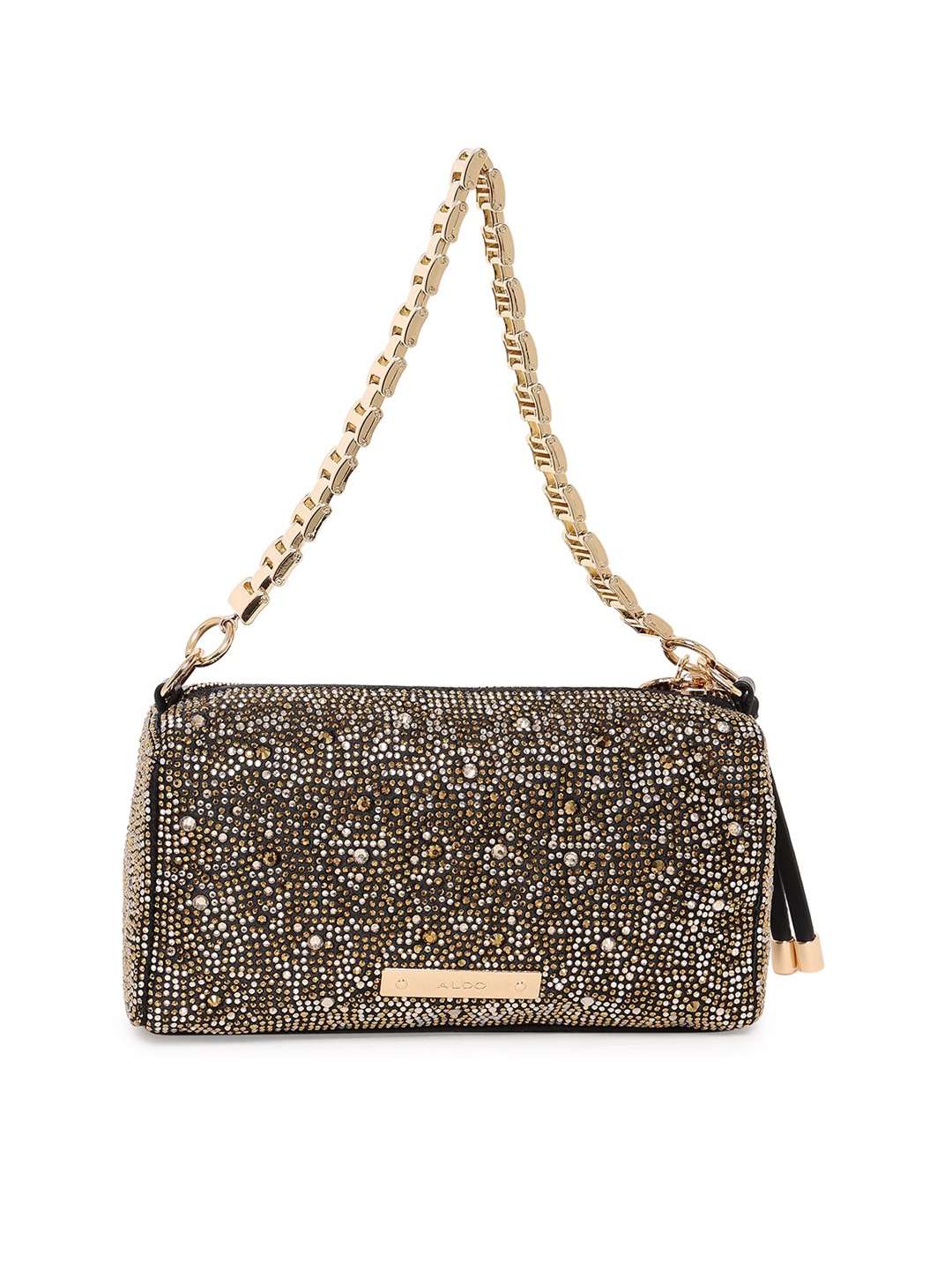 

ALDO Women Embellished Structured Handheld Bag, Black