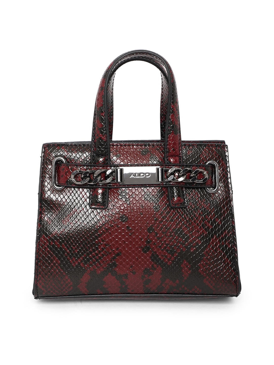 

ALDO Red Textured PU Structured Handheld Bag