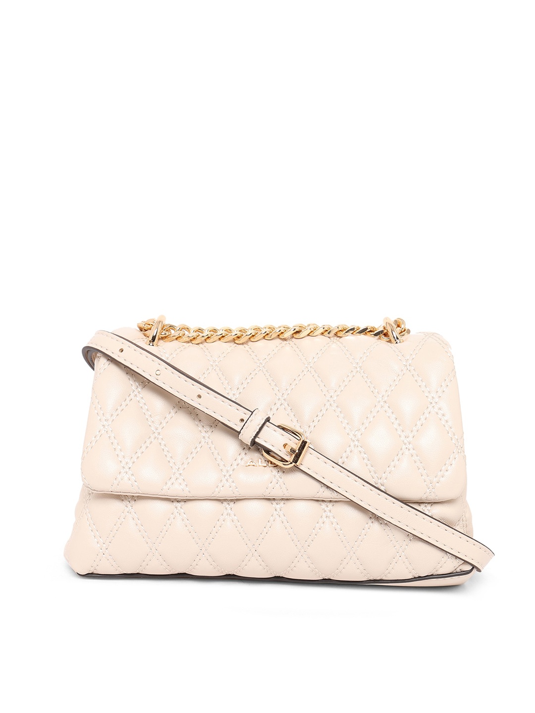 

ALDO Off White Textured Quilted Sling Bag